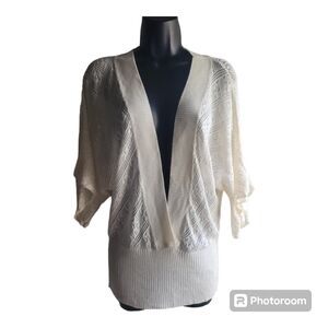 Old Navy open knit deep v-neck sweater Ivory size XL NWOT